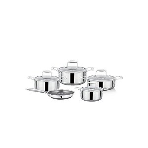 Conjunto de Panelas de Indução Ucc Life de 9 Peças, Antiaderentes, em Aço Inoxidável, Tripla Camada