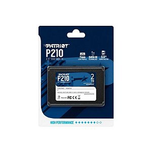SSD Patriot P210, 2TB, 2,5", SATA 3, Leitura 520MB/s, Gravação 430MB/s, P210S2TB25 2,5