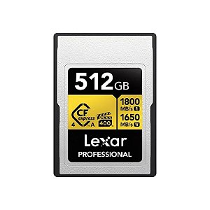 Cartão de Memória Cfexpress Lexar Professional Gold Series Tipo A 1800-1650 MB/s 512 GB (LCAEXG4512G-Rneng)