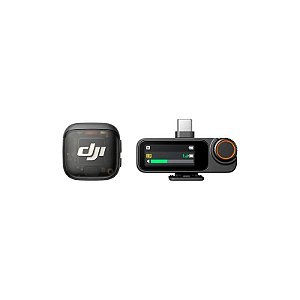 Microfone Sem Fio Dji Mic 3 (1 Transmissor + 1 Receptor) - USB-C - Bluetooth - Preto