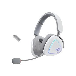 Fone de Ouvido Gamer Rog Delta II RGB Sem Fio - Branco