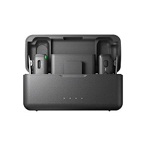 Microfone Sem Fio Dji Mic (2 TX + 1 RX + Caixa de Carregamento) - USB-C/Lightning - Bluetooth - Preto