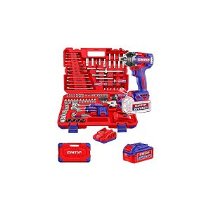 Jogo de Ferramentas 152 Peças + Chave de Impacto Emtop 500NM 20V