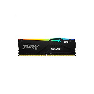 Memória Kingston Fury Beast RGB, DDR5 16GB (1X16GB), 6400MHZ, KF564C32BBEA-16, Preta