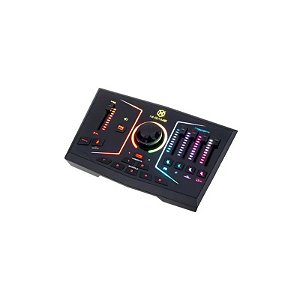 Interface de Streaming USB Dupla RGB M-Game com Iluminação LED RGB, Efeitos de Voz e Sampler