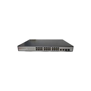 Switch F. 24 Portas PoE 440W 10/100 Mbps RJ45 2 LC HL-POE11024PF-M