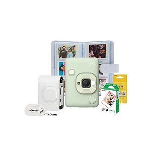 Câmera Instantânea Híbrida Fujifilm Instax Mini Liplay Kit - Verde Matcha