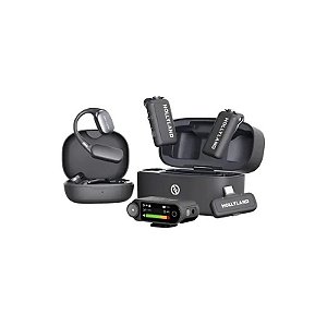 Microfone Lapela Hollyland Lark Max 2 Ultimate Combo - Cinza Espacial