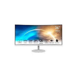 Monitor Curvo 34 MSI Pro MP341CQW Branco/100HZ/1MS