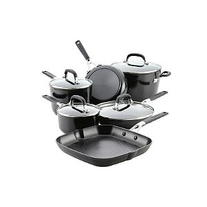 Jogo de Panelas Kitchenaid Antiaderente 3 Camadas 10 Peças Preto