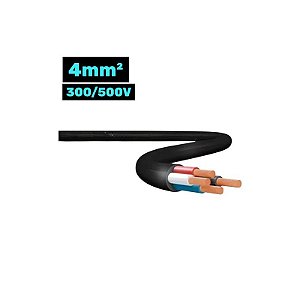 Cabo Flexível CH PP 300/500V 4*4MM 100M Preto