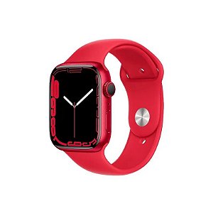 Relógio Apple Watch S7 GPS/Oximetro 41MM / MKN23LE/A - Pulseira Esportiva Vermelha