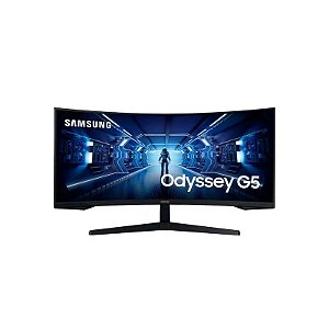 Monitor Samsung Odyssey G5 LC34G55TWWNXZA Curvo 34" Ultrawide Uwqhd (3440 X 1440), 1MS, 165HZ, 1XHDMI 2.0, 1XDISPLAYPORT 1.4, 1XCONECTOR de Áudio, AMD Freesync Premium Pro, Preto
