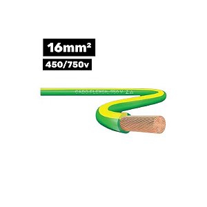 Cabo Flexsil 450/750V 1*16MM 100M Verde/Amarelo