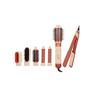 Kit Modelador Enzo Professional EN-6601 6 Em 1 220V - Bege/Terracota + Chapinha