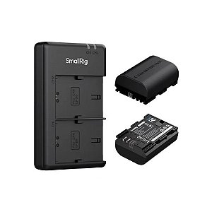 Kit Carregador de Bateria Smallrig 5408 + 2 Baterias LP-E6P para Câmeras Canon