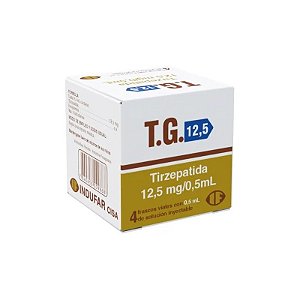 Frasco de Tirzepatida 12,5mg/0,5mL (4 frascos de solução injetável)