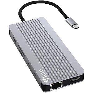 Estojo de Adaptador 4Life Hub Tipo C 12 em 1 + SSD - FL121SSDPRO