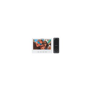 Vídeo Porteiro Hikvision DS-KIS212 Villa Analog Tela 7" - Branco / Cinza (Kit)