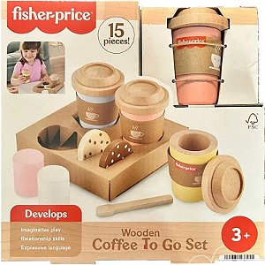 Jogo de Madeira de Café para Levar Fisher Price - HXT85