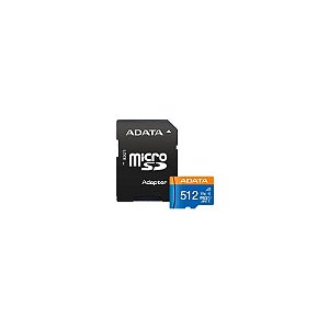 Cartão de Memória Micro SD Adata V10 2x1 C10 A1 512GB - AUSDX512GUICL10A1-RA1