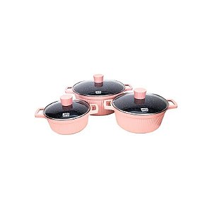 Jogo de Panelas Jio 6 Peças Antiaderente Rosa