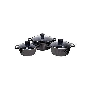 Jogo de Pães Jio de 6 Peças. Antiaderente Preto.