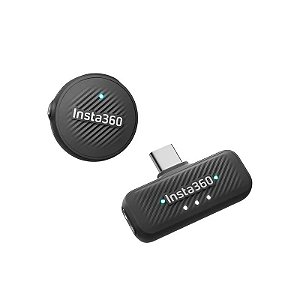Microfone INSTA360 Mic Air Sem Fio para X5 - Preto (Cin sab wb) (1TX + 1RX)
