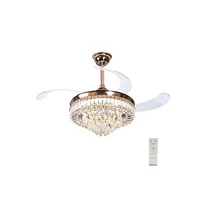 Ventilador de Teto Satellite A-FAN8101 - 78 W - com Luminária - Bivolt - Dourado