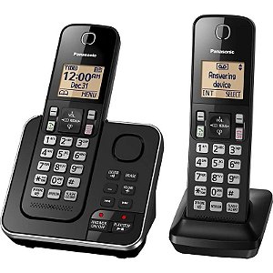 Telefone sem fio Panasonic 1.6G KXT-GC362LAB 2 Bases 110V