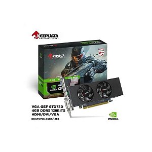 Placa de Vídeo Keepdata Geforce GTX750, 4GB GDDR5, 128Bits, 1X DVI 1X HDMI 1X VGA, KDGTX750-4GD5, Baixo Perfil