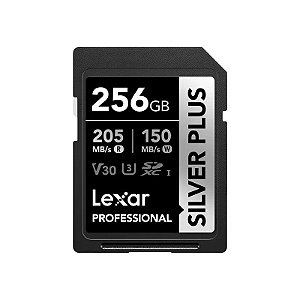 Cartão de Memória SD Lexar Professional Silver Plus 205-150 MB/s C10 256 GB (LSDSIPL256G-BNNNG)