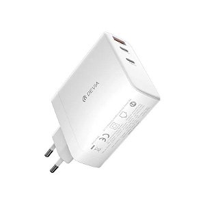 Carregador Devia PQ1401E 140W Fonte com 3 Portas USB/USB-C - Branco