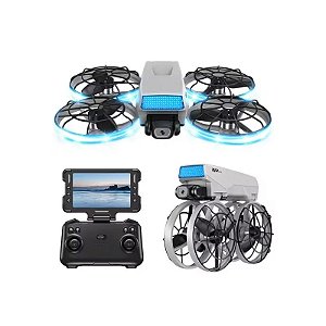 Drone Hetzer XJ2 com Controle/Tela/180°/100 Metros/2 Baterias - Prata