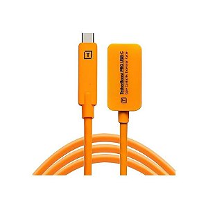 Cabo de extensão USB-C Tether Tools Tetherboost Pro 10 GBPS para câmera - Laranja 4,6 Metros (TBPRO3-Org)