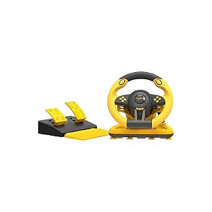 Volante e Pedal PXN V3 Pro para PC/PS3/PS4/Xbox One/Xbox Series/Switch - Amarelo e Preto