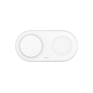 Carregador Magnético Sem Fio Belkin WIZ021VFWH 2 Em 1 15W Boostcharge QI2 Magsafe - Branco