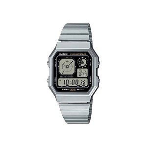 Relógio Casio Vintage A130WE-1ADF Analógico - Prata/Preto