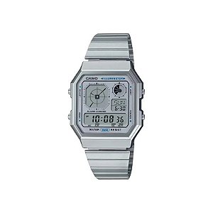 Relógio Casio Vintage A130WE-7ADF Digital Unissex Prata