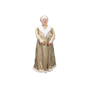 Ornamento Natalino Papai Noel 1,50m Branco e Dourado