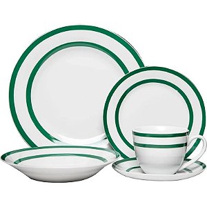 Jogo de Louças de Cozinha Doral Kitchen Royal - Branco/Verde (30 peças)
