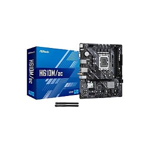 Placa Mãe Asusrock H610M/Ac 2XDDR4 Socket LGA 1700 Chipset Intel H610 ATX