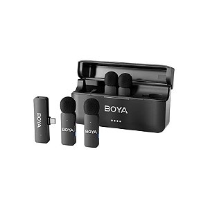 Microfone Sem Fio para Smartphone Boya BY-V4U com USB-C - Preto
