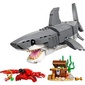 Jogo Lego Creator Tubarão Feroz com Baú do Tesouro 3 em 1 - 31381 (379 peças)