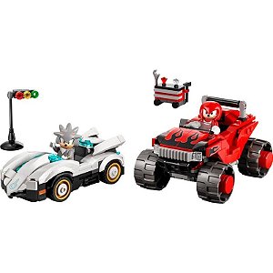 Jogo Lego Carro Silver do Sonic vs. Caminhão Monstro de Knuckles - 77118 (378 peças)