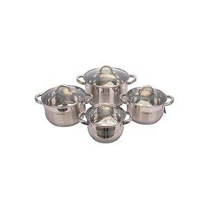 Jogo de panelas de aço inox Vicalina com 8 peças