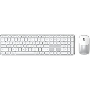 Teclado e Mouse Sem Fio Satechi ST-ZEX3SS-EN Slim CEX3 Combo Prata
