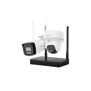 Kit NVS Wifi IP Hikvision 2 Câmeras Bullet/Turret 2MP + NVR NKS422W02H