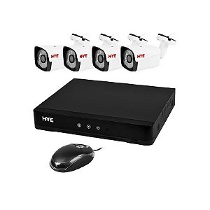 Kit de Câmeras Hye Desempenho Hye-Ah4404t 2.8mm 4 Câmeras Tipo Balet/ Dvr 8 Canais