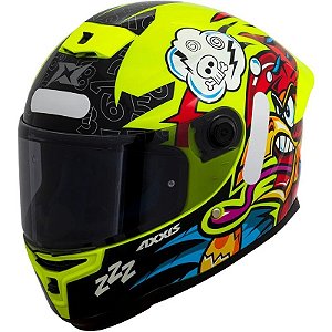 Capacete para Moto Axxis Hummer S Braap A3 - Tamanho XL (61-62) - Gloss Yellow Flour